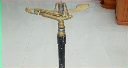 Brass Sprinkler With Wheel Base Stand